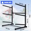 Morohope Freestanding Kayak Storage Rack Kayak Tackle Storage Heavy Duty Weatherproof Outdoor Storage Rack Storage Hooks for Kayaks, SUP, Canoe Paddleboard, 3 Levels, Black, SL35003BK view 2