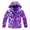 C2M Girls Hooded Rain Jacket Waterproof Raincoats Fleece Lined Outerwear 6-7 Years Purple Kittens view 1