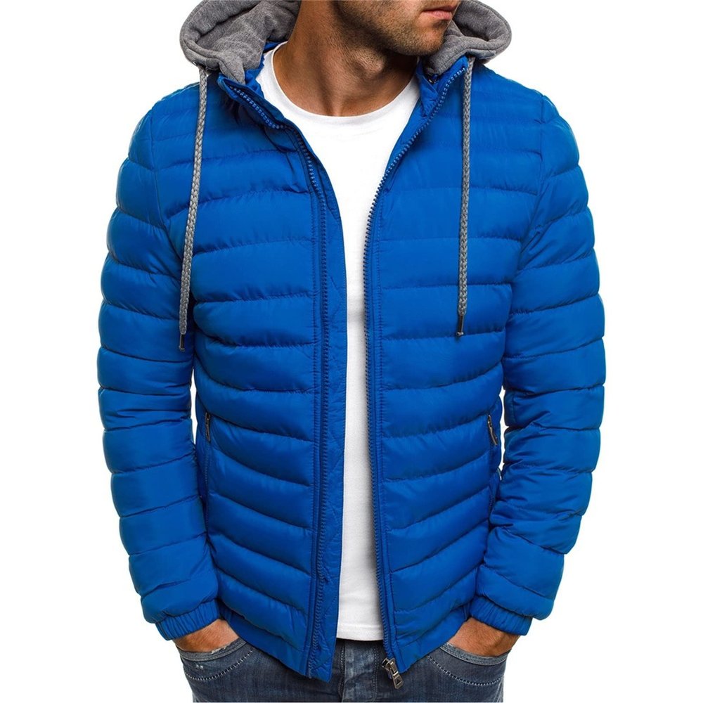 Uillui Winter Coats for Men Casual Lightweight Packable Puffer Jacket Outdoor Quilted Hooded Puffy Down Coat for Snow Ski