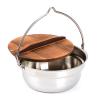 GAUDIO 1 Set Nonstick Pots, Camping Cookware for Kitchen Chafing Dish, Field Firepot Hanging Pots, for Multifunction Camping Pots, Wok Hanging Basin Kitchen Utensils (Size : 18cm/7.0in)
