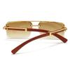 JOVAKIT Trendy Square Sunglasses for Men Women Semi Rimless Frame Shades 90s Vintage Retro Sun Glasses UV400 Protection (Gold/Gradient Brown) view 3
