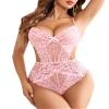 Avidlove Valentines Lingerie Womens Lingeries Lace Body Suits Women One Piece Teddy (Pink,XL) view 1