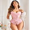 Avidlove Valentines Lingerie Womens Lingeries Lace Body Suits Women One Piece Teddy (Pink,XL) view 4