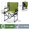 Timber Ridge Aluminum Camping Directors Chair with Side Table Pocket, Portable Folding Chair, Heavy Duty Lawn Chair for Fishing Trip Picnic Concert Outdoor 400lbs, Green view 2