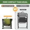 Timber Ridge Aluminum Camping Directors Chair with Side Table Pocket, Portable Folding Chair, Heavy Duty Lawn Chair for Fishing Trip Picnic Concert Outdoor 400lbs, Green view 4