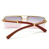 JOVAKIT Trendy Square Sunglasses for Men Women Semi Rimless Frame Shades 90s Vintage Retro Sun Glasses UV400 Protection (Gold/Grey&Pink) view 3