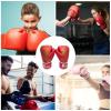 LAFANDE Boxing Gloves for Men & Women, Training and Sparring Punching Gloves, Breathable Muay Thai Glove for Boxing Music Machine, Red view 4