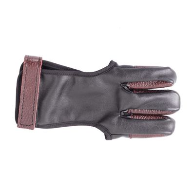 Happyyami Outdoor Pu Finger Protector Gloves for Recurve Lightweight Three Finger Tabs for Hunting and Shooting Protective Gear