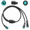 EDENCOMERS Electric Bike 1T2 Extension Cable Y-Split Extension Wire with Waterproof Connector for Light,Throttle,Gear Sensor and Brake in Ebike Modification Kit (1T2 5pin 7")