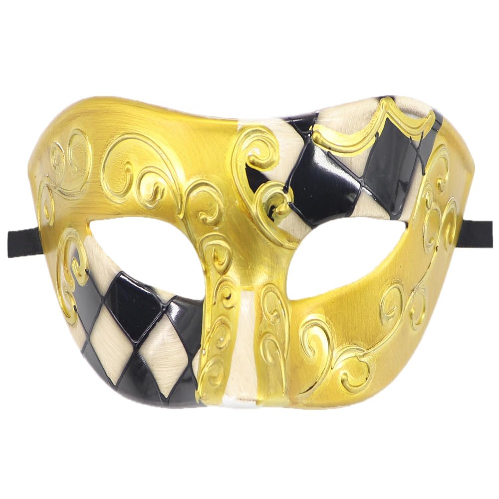Coolwife Masquerade Mask Vintage Venetian Greek Roman Party Mardi Gras Masks (BG Black White)