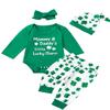 Aslaylme Baby Boy Girls St. Patrick's Day Outfit Saint Patrick's Day Clothes Mommy Daddy's Little Lucky Charm Bodysuit (Green-Dad, 12-18 Months) view 1