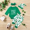 Aslaylme Baby Boy Girls St. Patrick's Day Outfit Saint Patrick's Day Clothes Mommy Daddy's Little Lucky Charm Bodysuit (Green-Dad, 12-18 Months) view 2