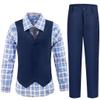Boys First Communion Suit Navy Ring Bearer Outfit Kids Dress Vest Pants Shirt Set Size 3t view 1