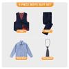 Boys First Communion Suit Navy Ring Bearer Outfit Kids Dress Vest Pants Shirt Set Size 3t view 3