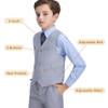 Qisuma Suits for Boys Size 4t Formal Dress Outfit Kids Easter Suit Light Gray First Communion Clothes view 2