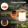 BOBKID LED Camping Lantern, Rechargeable Camping Light, 4 Modes Outdoor Flashlights Lanterns with 1000LM, Water Resistant Portable Emergency Camp Light for Hurricane Hiking Survival Kits - Orange view 2