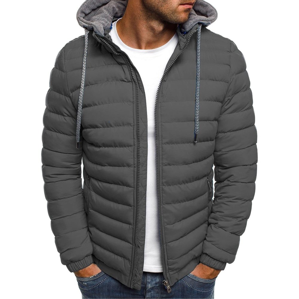 Uillui Winter Coats for Men Casual Lightweight Packable Puffer Jacket Outdoor Quilted Hooded Puffy Down Coat for Snow Ski