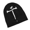 3 Nails Cross Cap Women Men Winter Ski Hat Knit Skull Caps Outdoor Sport Black view 4