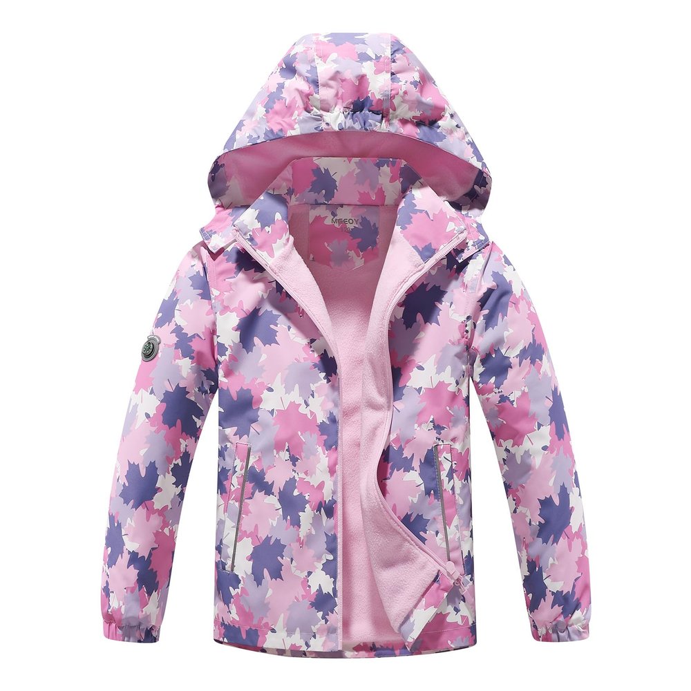 MGEOY Boys Girls Rain Jackets Lightweight Waterproof Hooded Raincoats Windbreakers for Kids 4-12Y