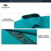 HISDERN Mens Business Dress Shirts Teal Button Down Long Sleeve Shirts Peacock Blue Casual Formal Tuxedo Shirt for Men Regular Fit Party view 2
