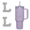 2pcs Peal Initial Letters for Stanley Cup Cute Stanley Tumbler Stickers for Water Bottles Wallet Phone Laptop Luggage (L)