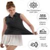 FKEEP Women's Sleeveless Polo Golf Tennis Shirt Tank Tops T-Shirts V-Neck with Collar Quick Dry Workout Athletic (Dark Grey, XL) view 3