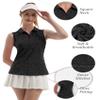FKEEP Women's Sleeveless Polo Golf Tennis Shirt Tank Tops T-Shirts V-Neck with Collar Quick Dry Workout Athletic (Dark Grey, XL) view 4