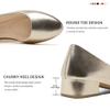 Jeekopeg Low Chunky Pumps Women's Round Toe Heels PU Leather Chunky Pump Shoes Classic Closed Toe Pumps Low Heel Dress Shoes for Women(Gold,US7) view 4
