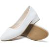 Jeekopeg Low Chunky Pumps Women's Round Toe Heels PU Leather Chunky Pump Shoes Classic Closed Toe Pumps Low Heel Dress Shoes for Women(White,US10) view 1