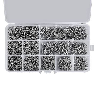 ALOEU 1000 PCS Fishing Hooks Set High Carbon Steel Barbed FishHooks for Saltwater Freshwater Fishing Gear