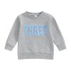 Lamuusaa Toddler Baby Girl Boy Birthday Outfit One/Two/Three/Four/Five/Six Embroidery Sweatshirt Shirts Birthday Gift view 1