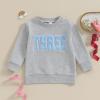 Lamuusaa Toddler Baby Girl Boy Birthday Outfit One/Two/Three/Four/Five/Six Embroidery Sweatshirt Shirts Birthday Gift view 2