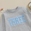 Lamuusaa Toddler Baby Girl Boy Birthday Outfit One/Two/Three/Four/Five/Six Embroidery Sweatshirt Shirts Birthday Gift view 3