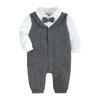 0 to 18M Cute Clothes Set Newborn Infant Baby Boys Cotton Bow Tie Gentleman Autumn Long Sleeve Romper Jumpsuit view 1