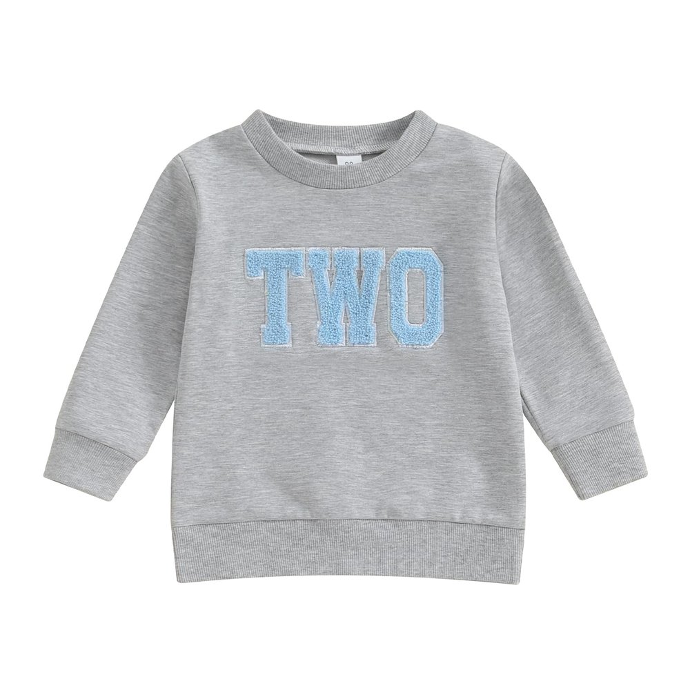 Lamuusaa Toddler Baby Girl Boy Birthday Outfit One/Two/Three/Four/Five/Six Embroidery Sweatshirt Shirts Birthday Gift