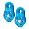 EMMRAGNO 2pcs Fixed Plate 26KN Micro Climbing Pulley, Hitch Pulley Climbing Bearing Pulley, Traction Pulley, Hauling Pulley for Rock Climbing, Zipline Sports, Transport Etc.(Blue, Pack of 2) view 1