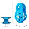 EMMRAGNO 2pcs Fixed Plate 26KN Micro Climbing Pulley, Hitch Pulley Climbing Bearing Pulley, Traction Pulley, Hauling Pulley for Rock Climbing, Zipline Sports, Transport Etc.(Blue, Pack of 2) view 2