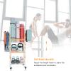 FUTASSI S1 Home Gym Storage, 3-Tier Workout Equipment Organizer with Wheels for Yoga Mats, Foam Roller, Dumbbells, Kettlebells, and Resistance Bands, 47.2" H x 27.1" W x 11.8" D, White view 4