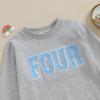 Lamuusaa Toddler Baby Girl Boy Birthday Outfit One/Two/Three/Four/Five/Six Embroidery Sweatshirt Shirts Birthday Gift view 4