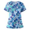 Uniforms for Women's Green Animal Scrub Top Nursing Set - Funny Holiday Scrub Jacket view 1