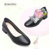 Jeekopeg Low Chunky Pumps Women's Round Toe Heels PU Leather Chunky Pump Shoes Classic Closed Toe Pumps Low Heel Dress Shoes for Women(Black,US11) view 3