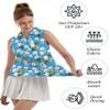 FKEEP Women's Sleeveless Polo Golf Tennis Shirt Tank Tops T-Shirts V-Neck with Collar Quick Dry Workout Athletic (White Flowers, XS) view 3