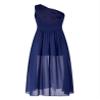 Sywiyi Kids Flower Girls Beaded Ruched Pageant Dress Junior Bridesmaid Gown One Shoulder High Low Gowns Type A Navy Blue 6 Years view 3