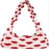 OnbaRn Women Fluffy Tote Bag Flower Print Plush Shoulder Hobo Bag (Color : Red) view 1