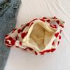 OnbaRn Women Fluffy Tote Bag Flower Print Plush Shoulder Hobo Bag (Color : Red) view 3