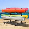Morohope Freestanding Kayak Storage Rack Kayak Tackle Storage Heavy Duty Weatherproof Outdoor Storage Rack Storage Hooks for Kayaks, SUP, Canoe Paddleboard, 4 Levels view 1