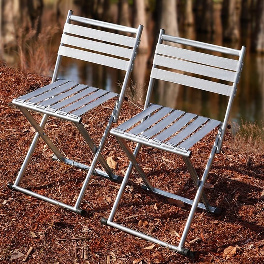 2-Pack Folding ChairMetal Folding Chair, Portable Chairs for Adults, Suitable for Beach, Fishing, Traveling, Camping, Etc. (Size : M)