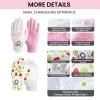 FINGER TEN Golf Gloves Women's Ladies Left Hand or Right Handed Grip Weathersof Value 3 Pack, Fit Size Medium Small Large Pro Design (Red&Green&Pink, Medium-Worn on Right Hand) view 3