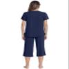 WiWi Super Soft Pajama Set for Women Cooling Sleepwear Short Sleeve Top with Capris Pajamas Sets with Pockets S-XXL, Navy, X-Large view 4