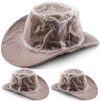 3 PCS XL Plastic Rain Covers, Transparent Cowboy Hat Protector for Storage, Waterproof, Keeps from Rain Snow Dust